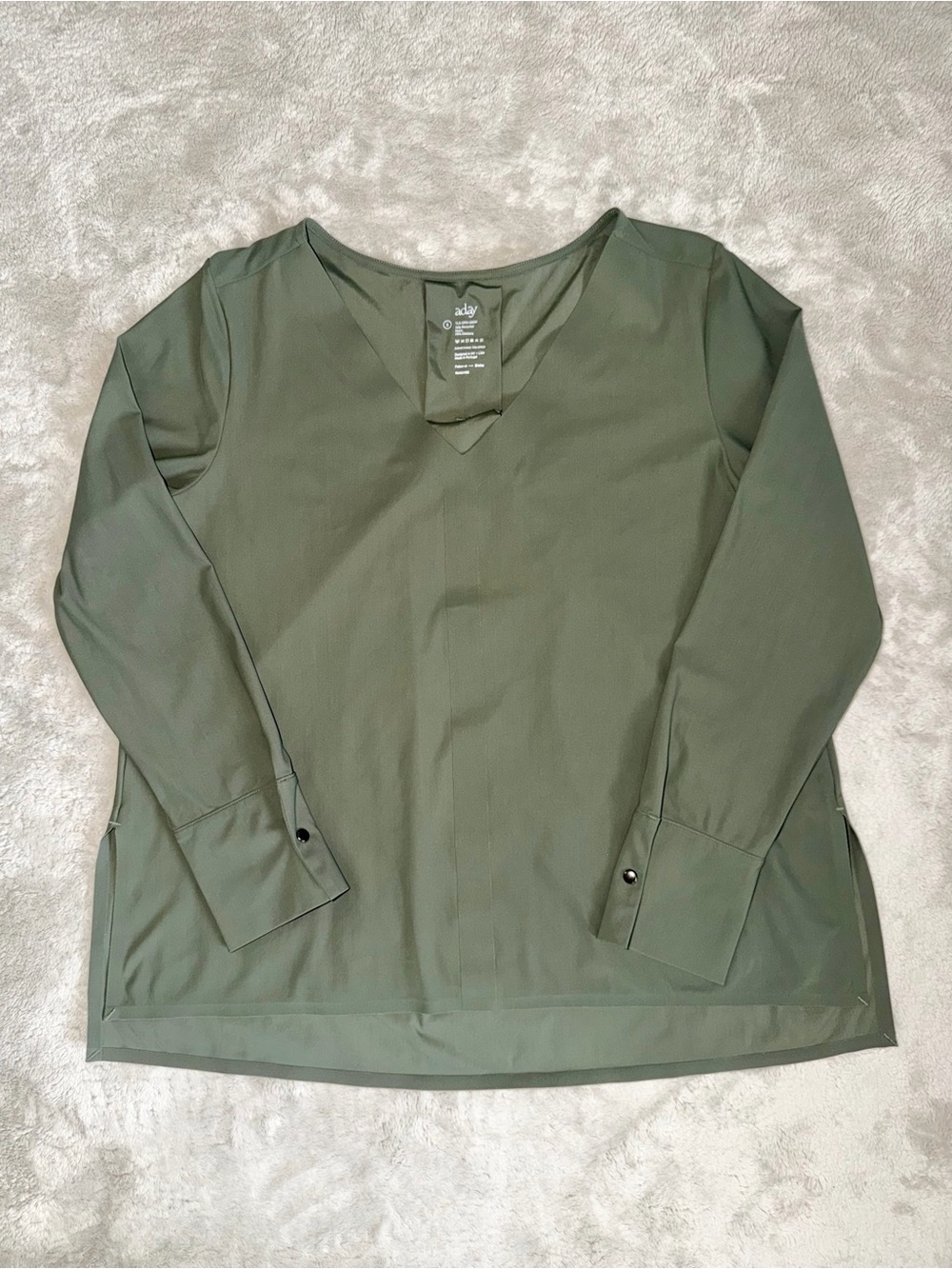 ADAY Something Tailored Shirt Stretch Women’s Small In Green
